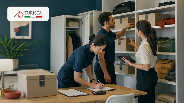 Team di hotel organizza il registro degli oggetti dimenticati